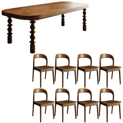 Ensemble de table de salle à manger en bois massif de style américain