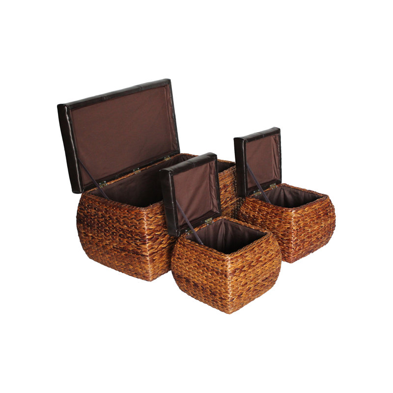 Faux Leather Ottoman