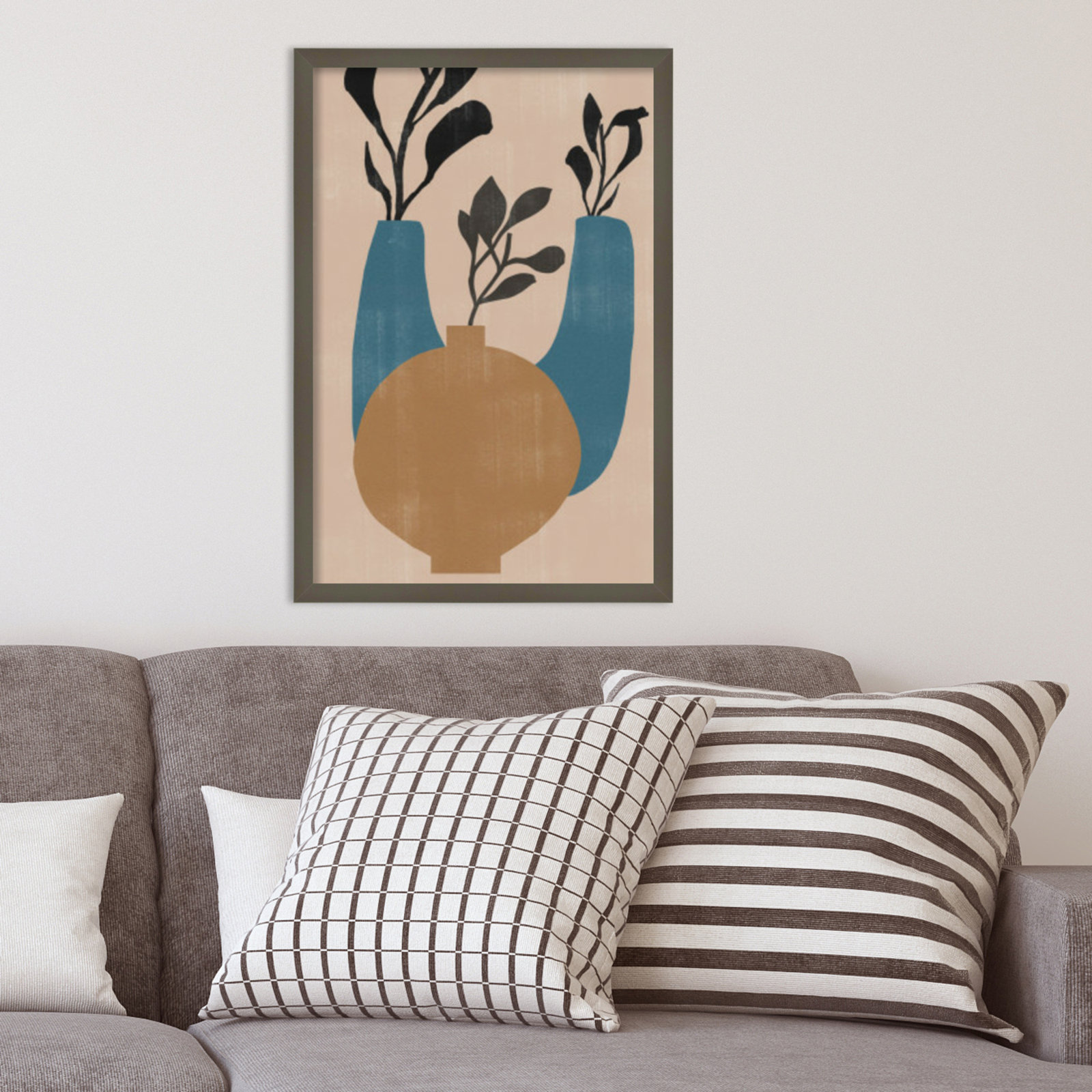 Fredi "Vases No. 7" Print, Gray Framed, 25" H x 17" W