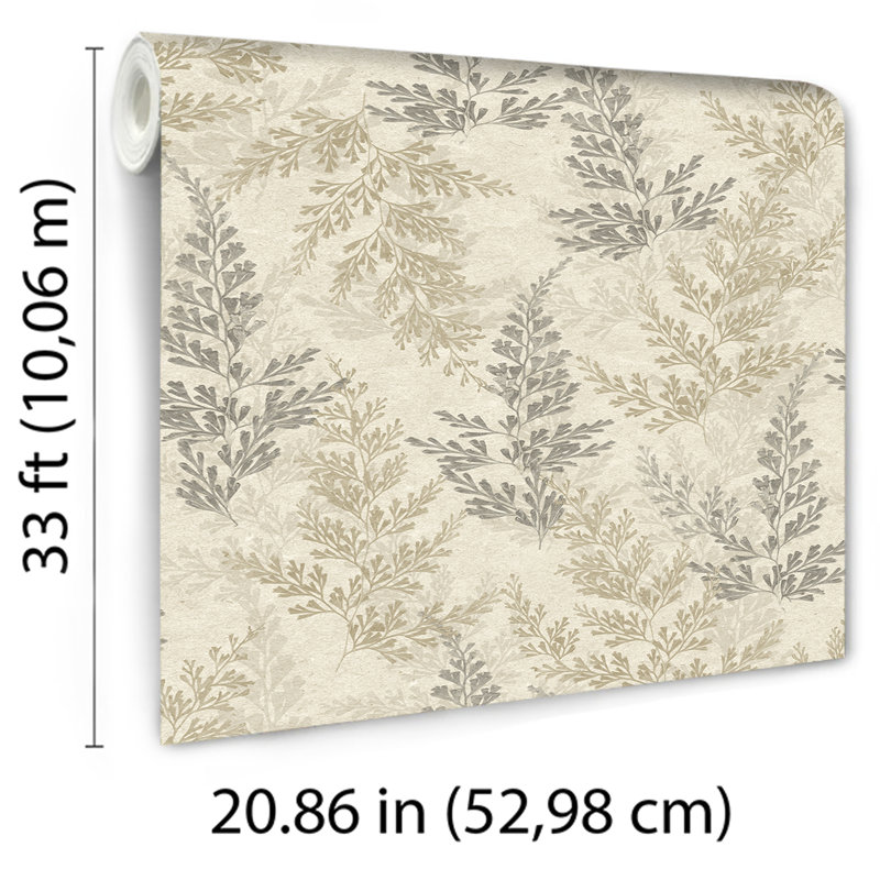 Papier peint Wild Herbs Warm Beige, Beige