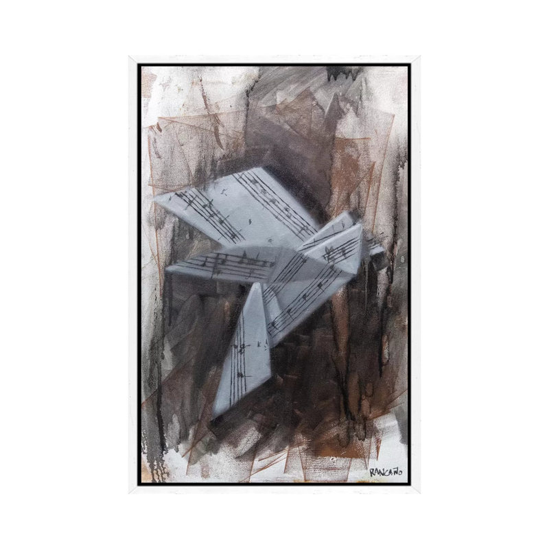 Songbird by Carlos Antonio Rancaño - Painting on Canvas, 66.04cm H x 20.32cm W x 3.81cm D, White Framed Canvas