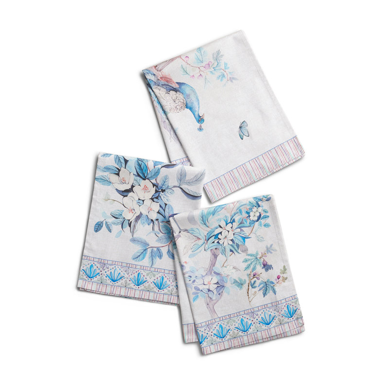 Torchons de cuisine 100% coton peigné Maison de Hermine (20 pouces par 27,50 pouces) pour serviette de cuisine Maison d 'Hermine pour salle à manger, maison, mariage, buffet, paon Utopia
