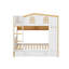 Lit superposé House avec tablettes de rangement et lit gigogne coulissant, cadre de lit superposé en bois massif avec garde-corps de sécurité-1459891619
