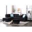 Canapé d'angle en lin garni de mousse avec méridienne large de 250 cm (98 po) orientée à gauche, couleur anthracite, et gris