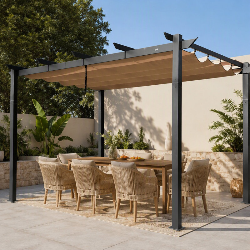 Extérieur 10 pi W Pavillon de jardin en métal