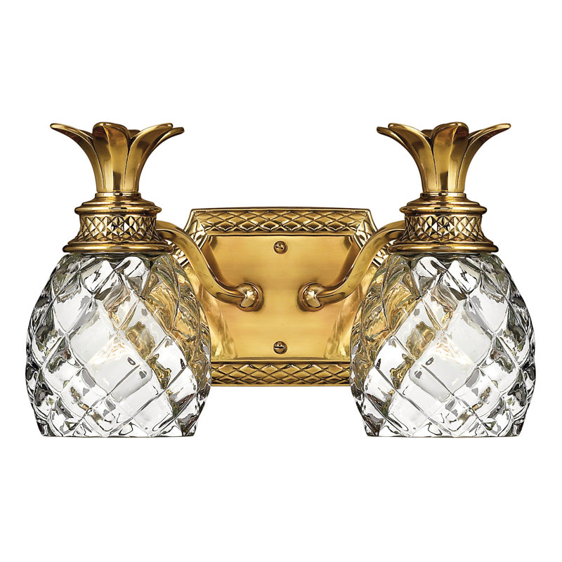 Plantation 2 Light Wall Sconce, Burnished Brass