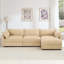 Canapé modulaire en L 3 places, canapé 3 places avec 1 repose-pieds mobile, accoudoirs en forme de croissant et coussins de dossier et d'accoudoirs enveloppants, doux, confortable, large et profond, chenille-88503484