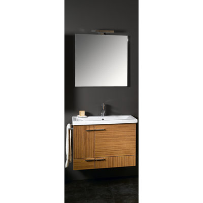 Lewiston 30.4'' Single Bathroom Vanity with Ceramic Top with Mirror