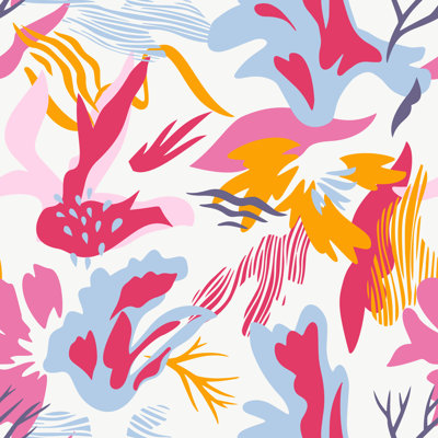 Seamless Pattern With Lamma, Cactus And Hand Drawn Elements. Childish Texture. Great For Fabric, Textile Vector Illustration by Solodkaya Mari - Wrapped Canvas Print