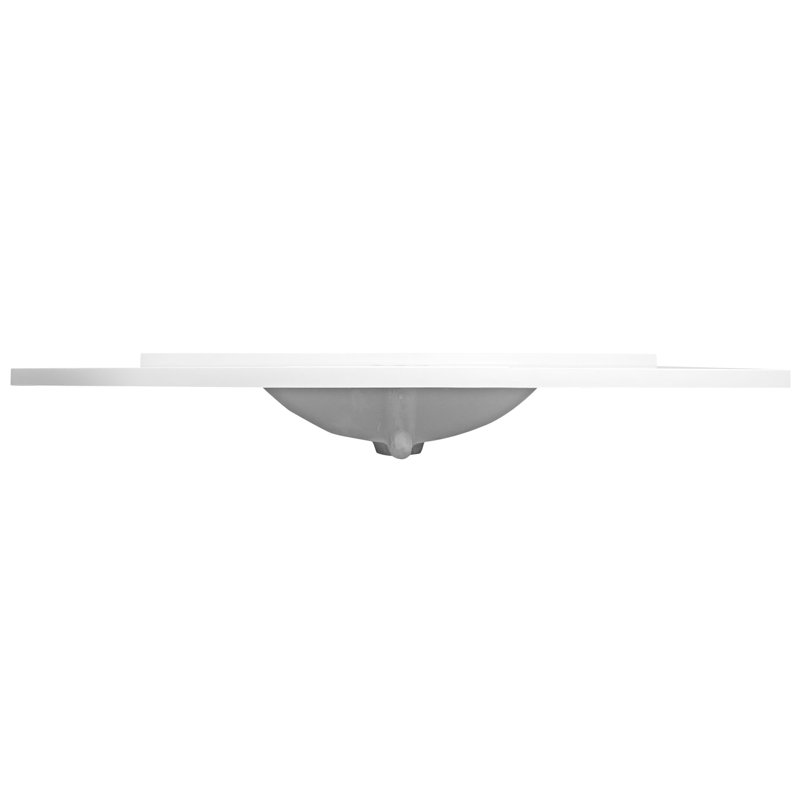 49-Inch Solid White Cultured Marble Vanity Top with Integrated Sink and Backsplash