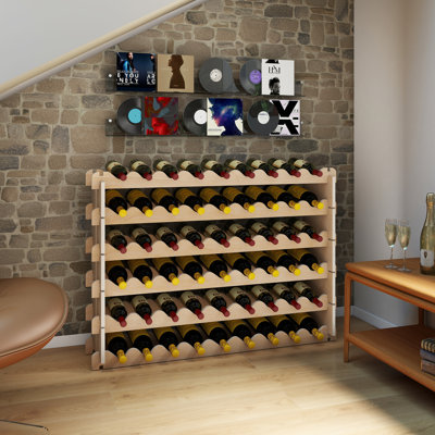54-bottle Stackable Wine Rack - 6-tier Freestanding Storage For Bordeaux-style Bottles, Modular Shelf For Home, Kitchen, Cellar Or Bar