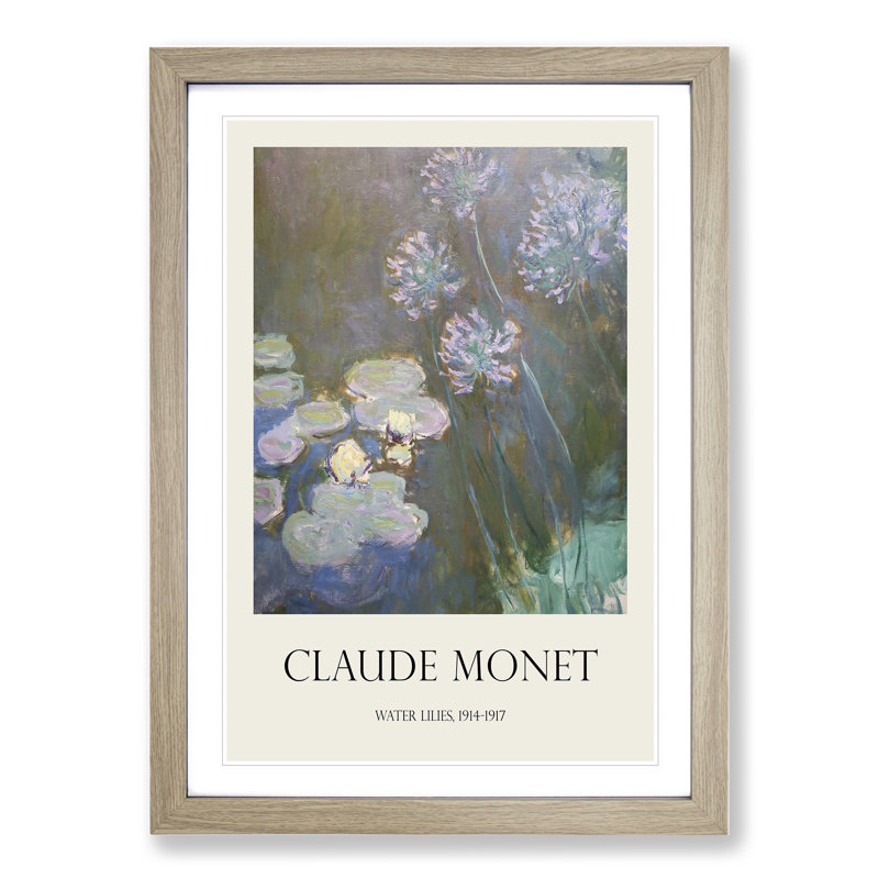 Water Lilies Lily Pond Vol.6 by Claude Monet - Framed Print, 48cm H x 36cm W x 2cm D, Oak Framed