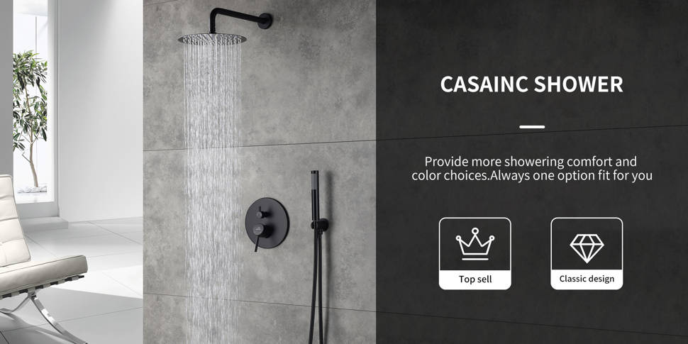 CASAINC Pressure-Balanced (Temperature And Volume) Complete Shower ...