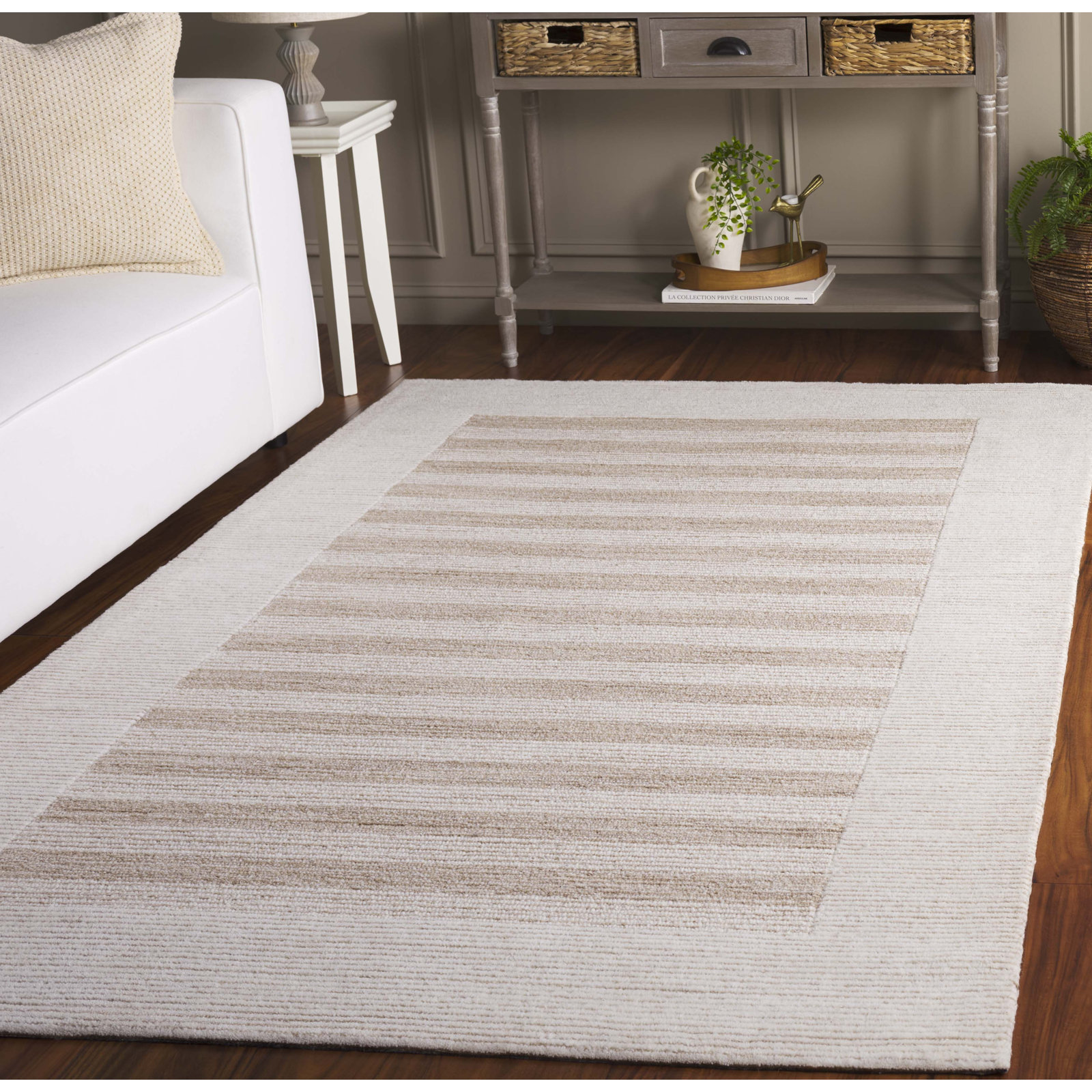 Hand-Tufted Striped Wool Rug, Rectangle 5' x 8'