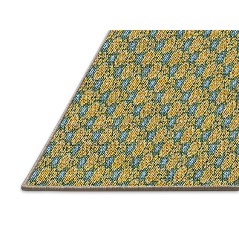 Tapis décoratif vert floral Pinero, Rectangle 8 pi x 12 pi