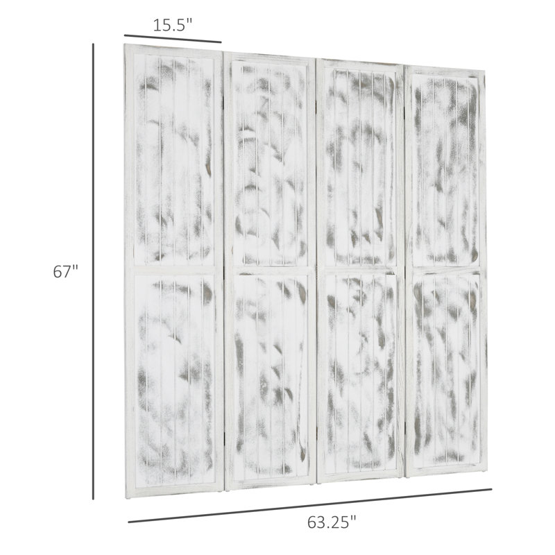 Paravent 5,5 pouces à 4 panneaux pliables, cloison blanche pour chambre à coucher, salon, écran de bureau 4, créant un espace privé dans le bureau à domicile, chambre à coucher