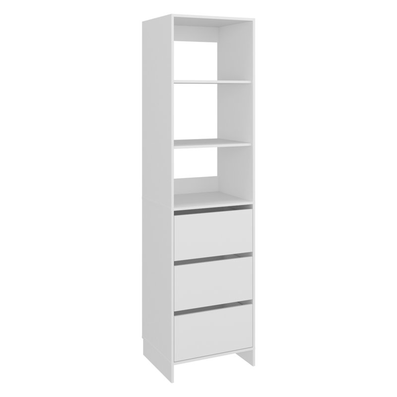 Cando Free Standing Closet 83.9" H With 3 Shelves And 3 Drawers - White