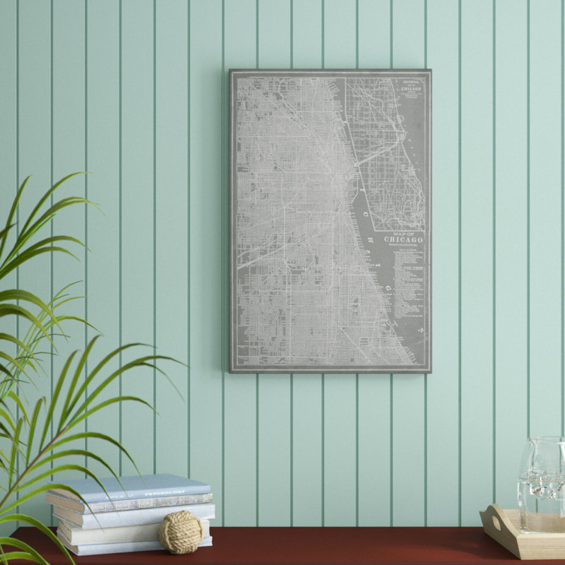 City Map of Chicago by Vision Studio - Painting Print, 76cm H x 51cm W, Wrapped Canvas