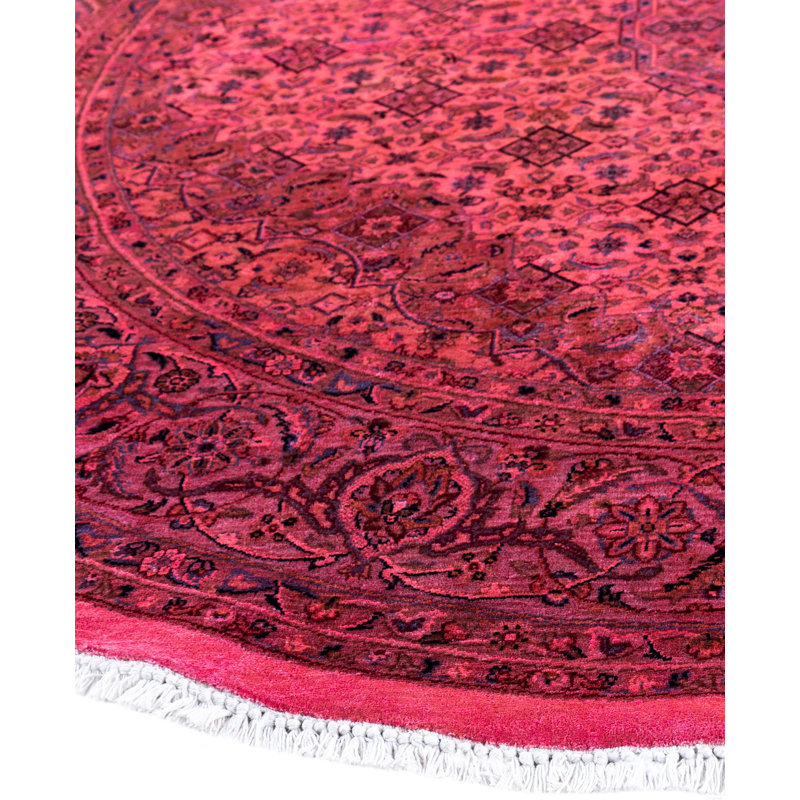 Overdyed Hand-Knotted Wool Modern-Contemporary Pink Area Rug 6' 3" x 6' 4"