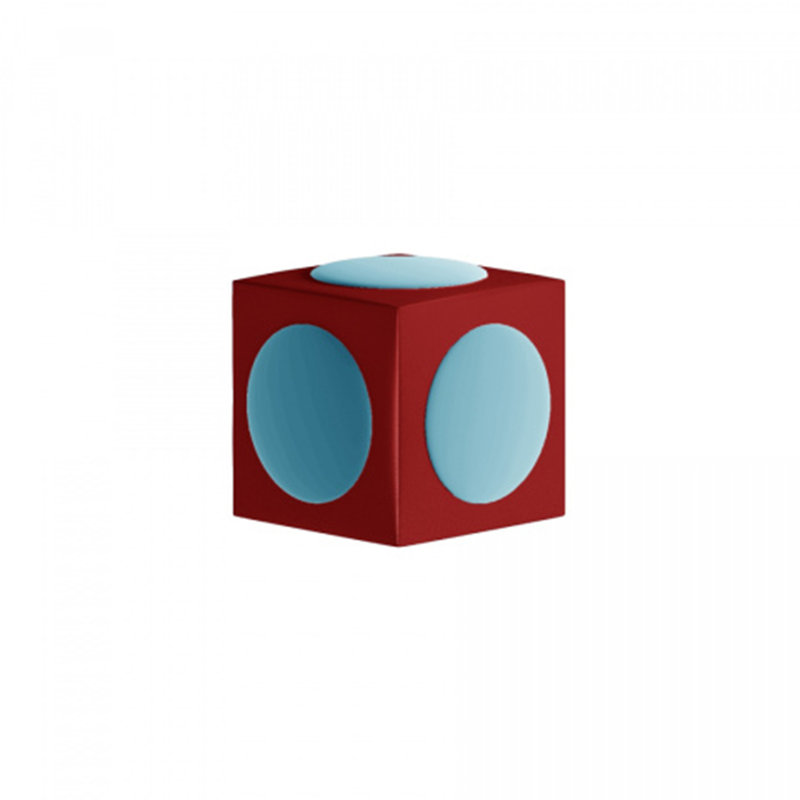 Monocle 42 Wide Ottoman, Blue/Red