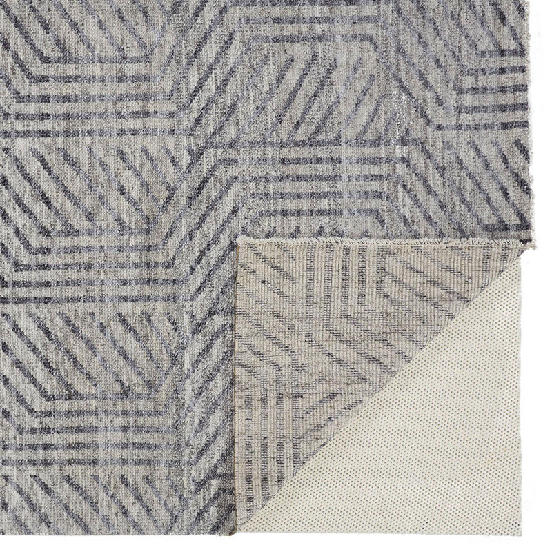 Vivien Hand Knotted Wool Geometric Area Rug, Rectangle 10' x 14'