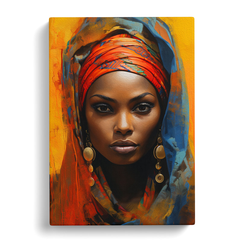 African Woman Colour Field No.2 - Wrapped Canvas, 60cm H x 40cm W x 3cm D