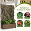 Lit de jardin en métal avec treillis et roulettes H 6 pi x l 4 pi - brun-1582652968