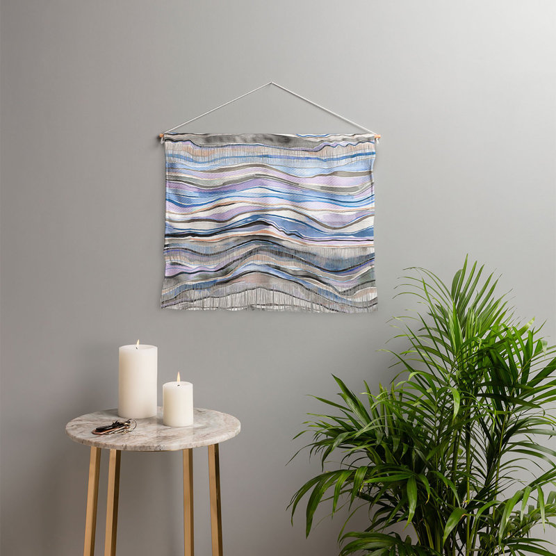 Polyester en polyester Ninola, Bleu, H 16 po l 22 po