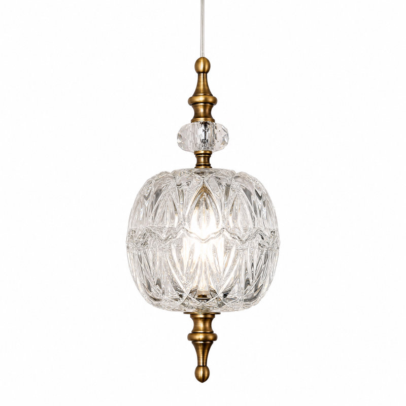 59*4.9 Antique Delicate Decorative Pattern Glass Ceiling Pendant Lighting UL Listed, 34.25" H x 4.92" W x 4.92" D
