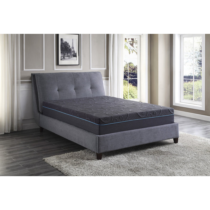 11-Inch Eastern King Bed Mattress Gel-Infused Memory Foam Hybrid Mattress, Dark Gray, Mattress In A Box, King