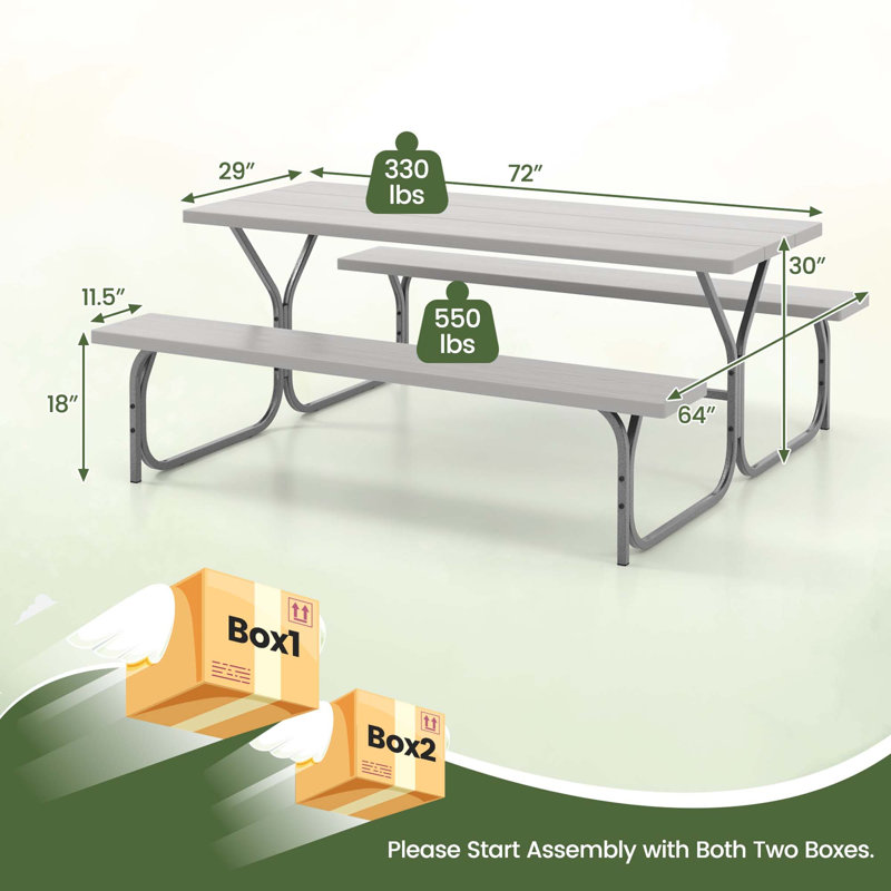Jonali 4 - Person Patio Dining Set with Rectangular Table, Gray