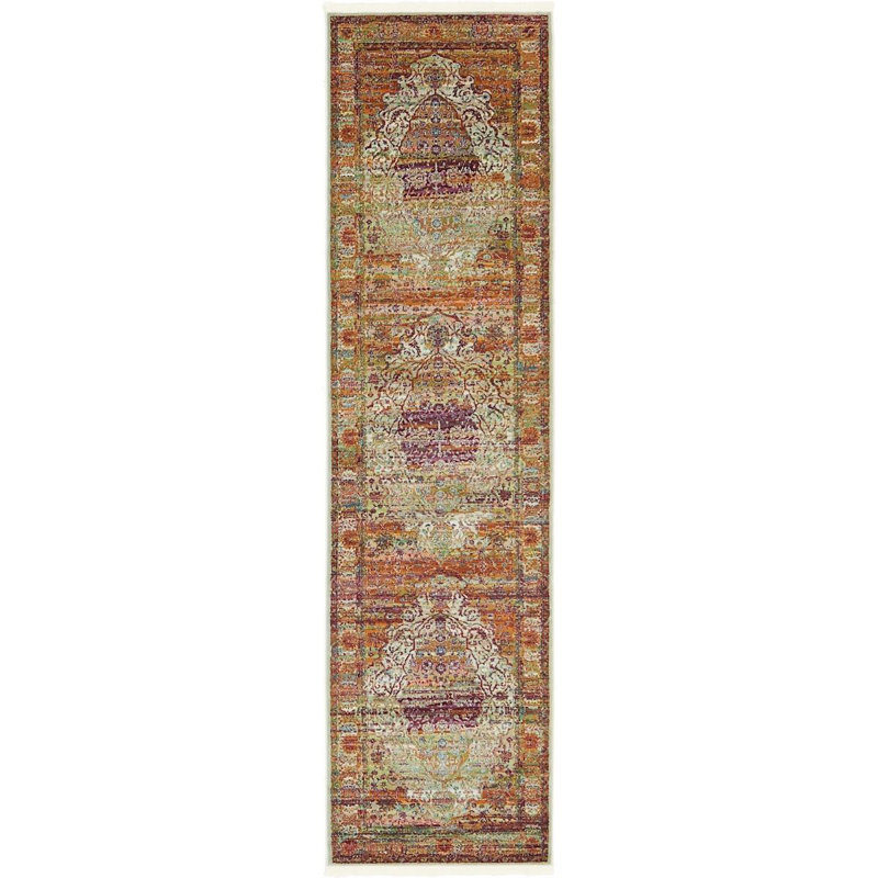 Tapis oriental brun Paren, Tapis de couloir 2 pi 7 po x 10 pi