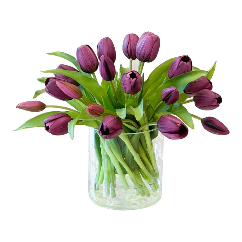 Tulip Arrangement in Vase, Purple