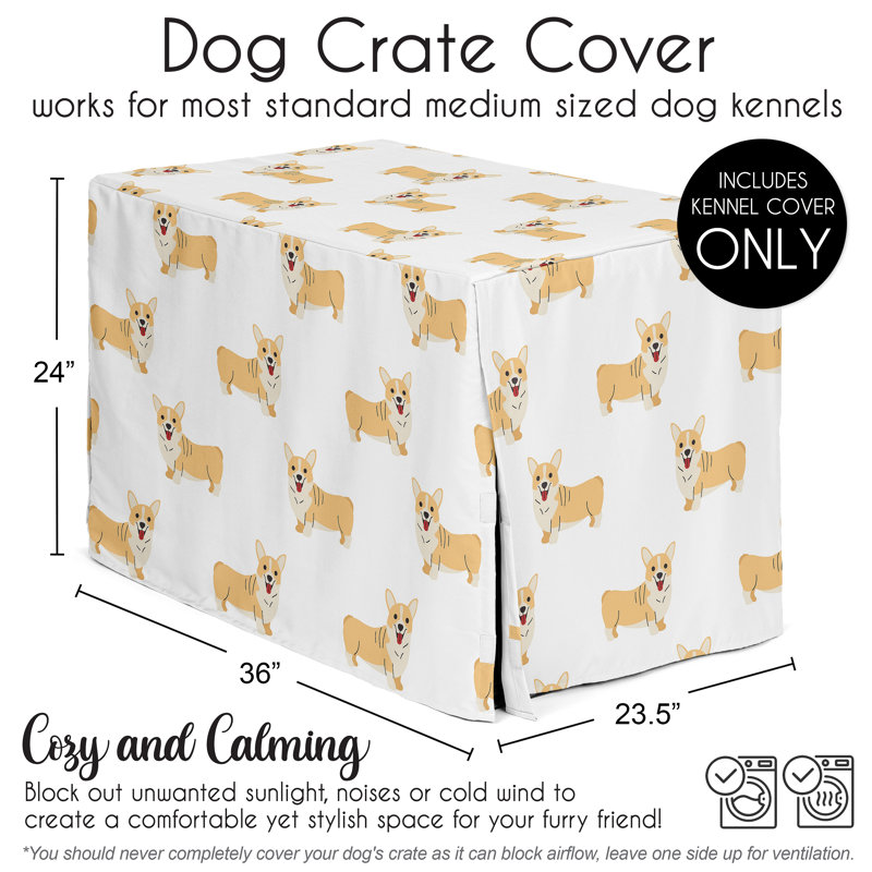 Caricature de cage de chenil pour chien 36 po Imprimé Corgi