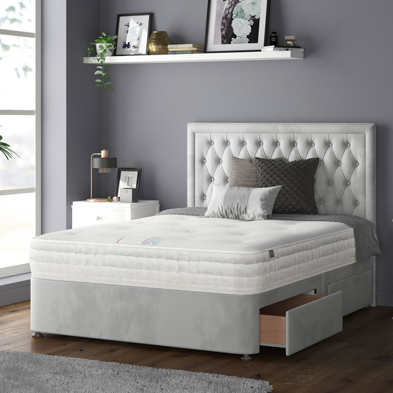 Scarborough Upholstered Headboard, Double (4'6), Silver