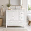 Ensemble de meuble-lavabo blanc, armoire de rangement avec portes et tiroirs, meuble-lavabo moderne avec surface peinte