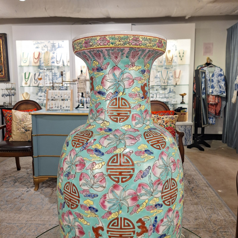 Turquoise Longevity Medallion Vase