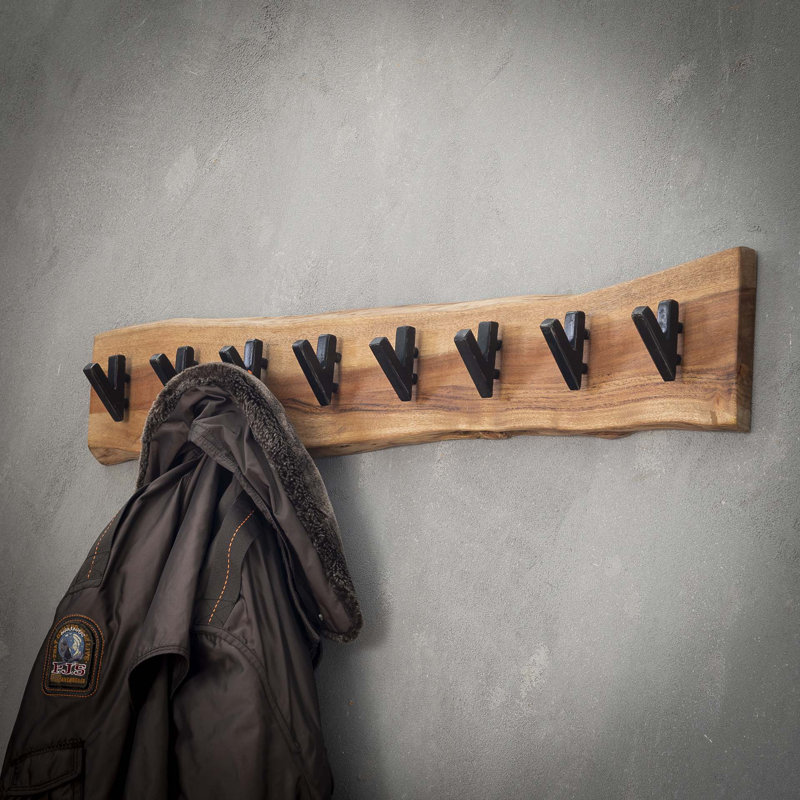 Ebeling Solid Wood Wall 8 - Hook Wall Mounted Coat Rack