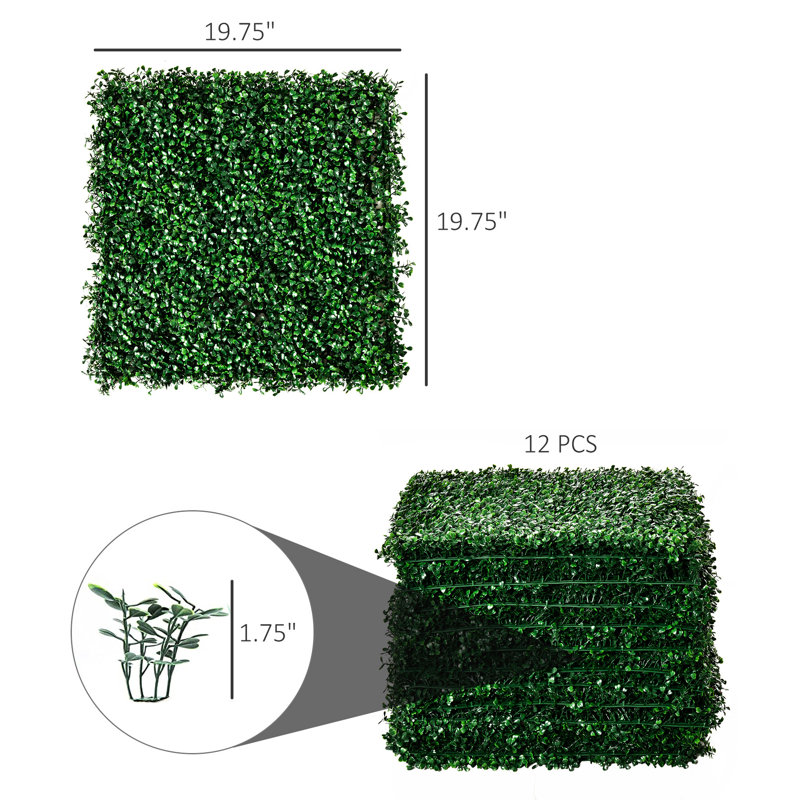 Panneaux muraux en gazon artificiel, 20 po x 20 po, pour panneaux de décoration de balcon, clôture et extérieur