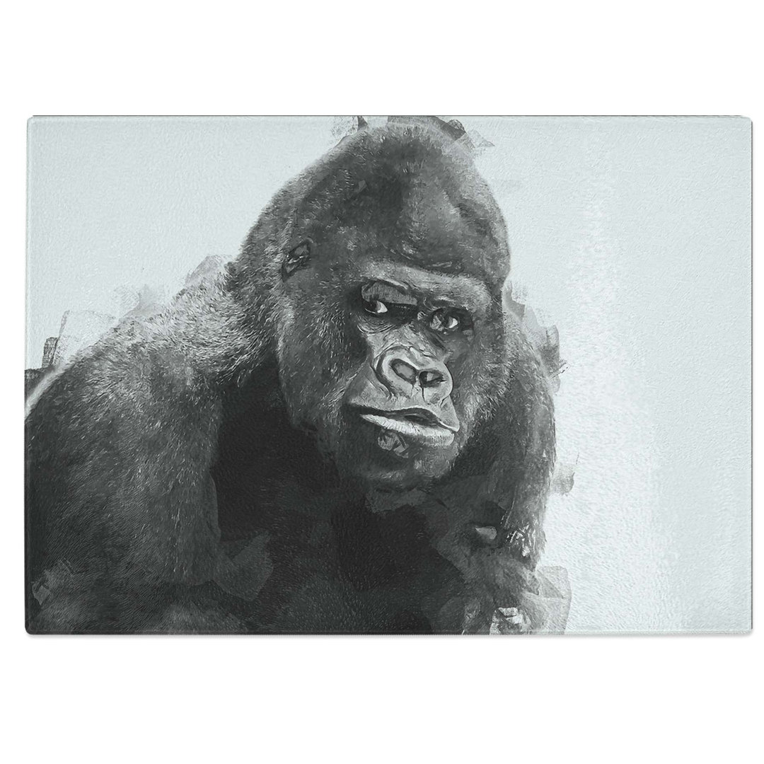 Tempered Glass a Silverback Gorilla Chopping Board