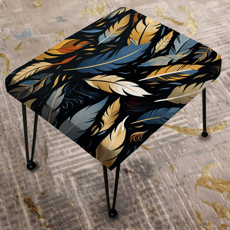 Feather Tribal Fusion I - Repose-pieds rectangulaire abstrait