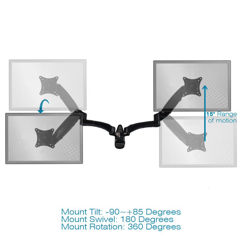 Home Concept Inc Multi-Screen Wall Mount, Black