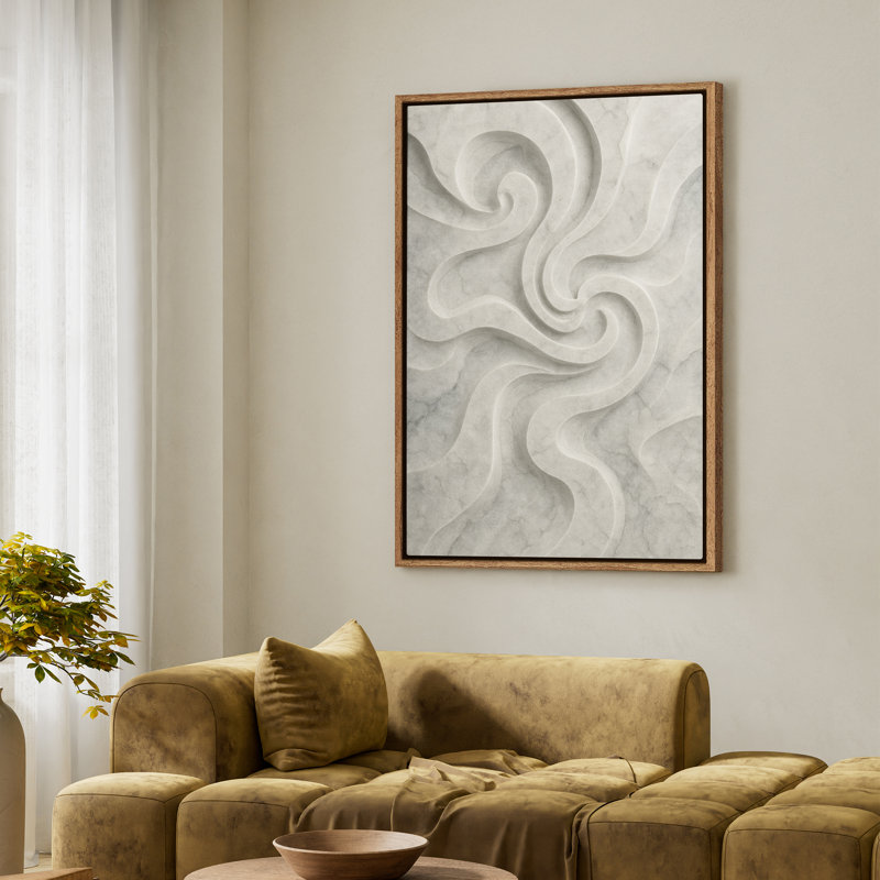 Art mural encadré, impressions murales abstraites rétro pour chambre à coucher , H 36 po x l 24 po, Naturel