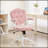Comfortable and Stylish Home Office Chair with Button Tufted Teddy Bear Fleece, Swivel Function for Enhanced Mobility-185542692-185542691