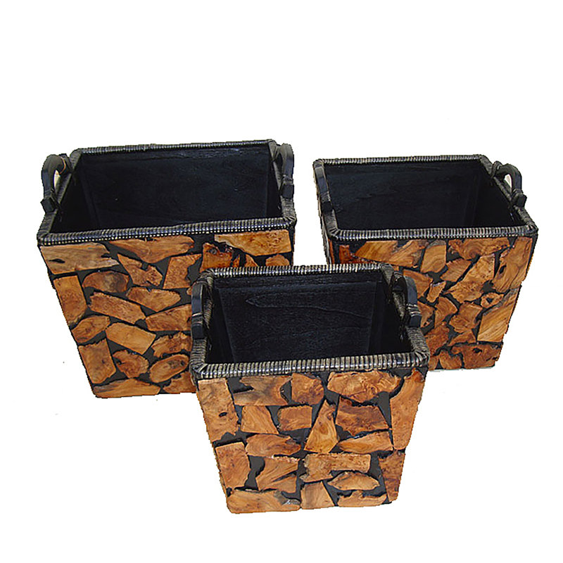 Faycelles Handmade Wood Pot Planter