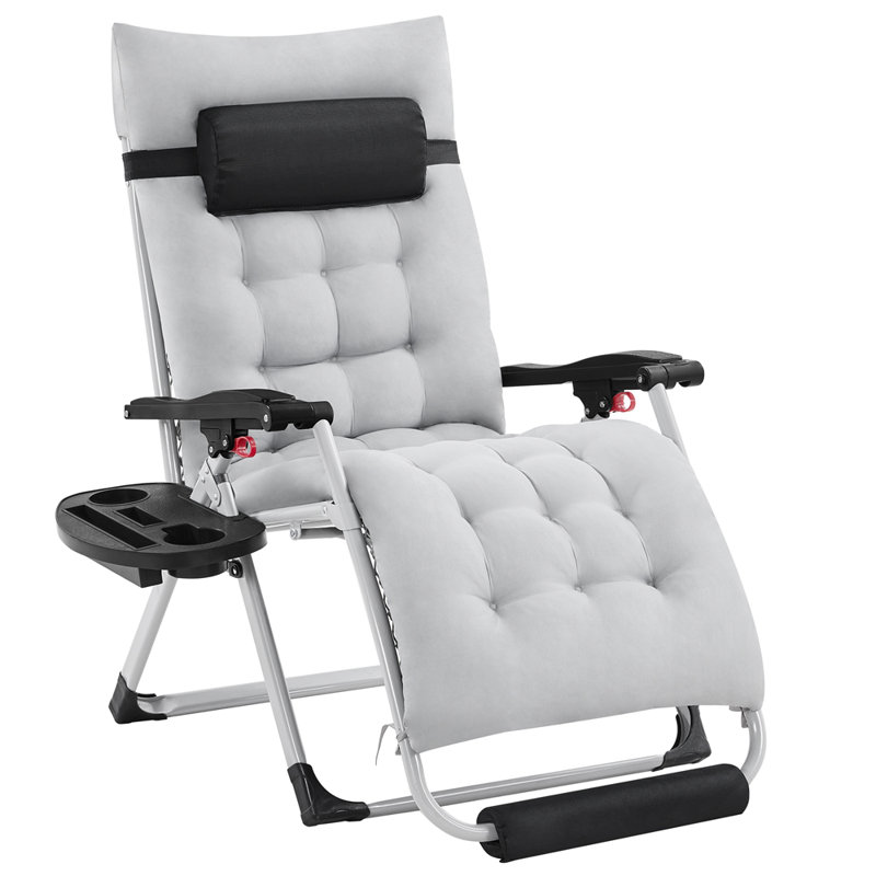 Fauteuil inclinable Hendon, Gris clair, Blanc