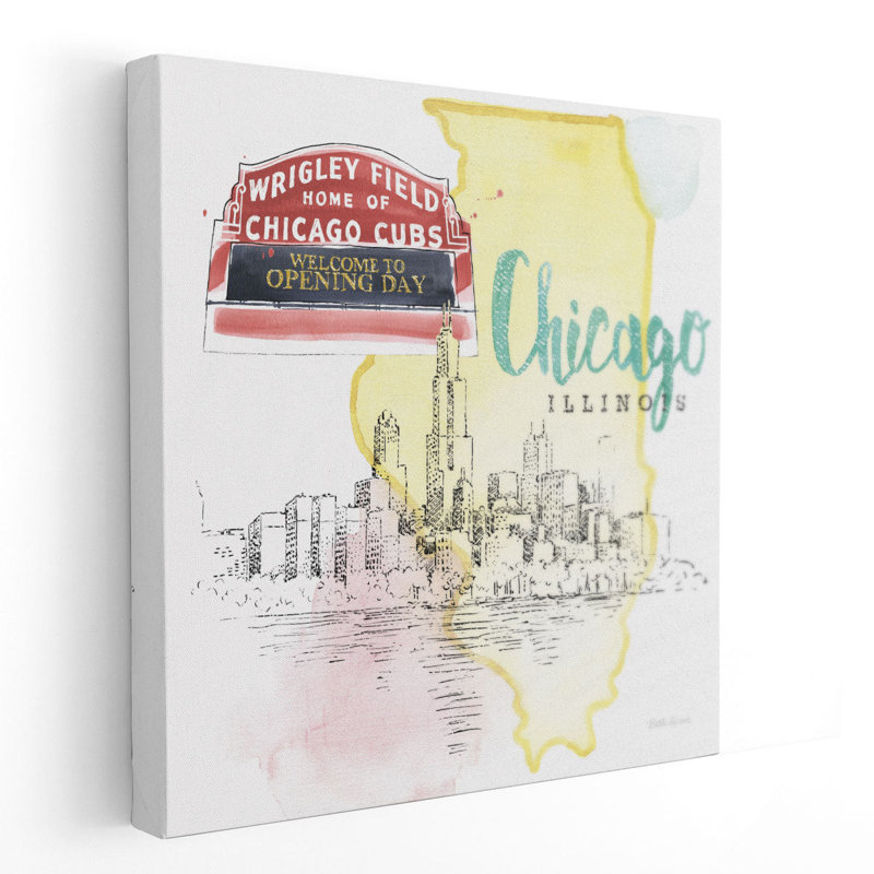Villes américaines II - reproduction d'art sur toile, H 24 po x l 24 po