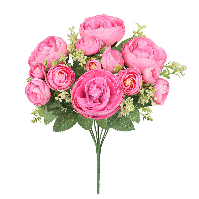 Bouquet de tiges de pivoines artificielles, Rose