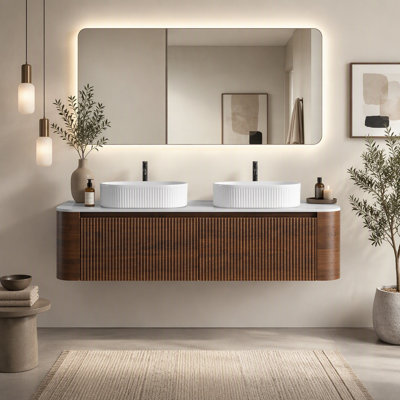 Double Bathroom Vanity with Ceramic Top