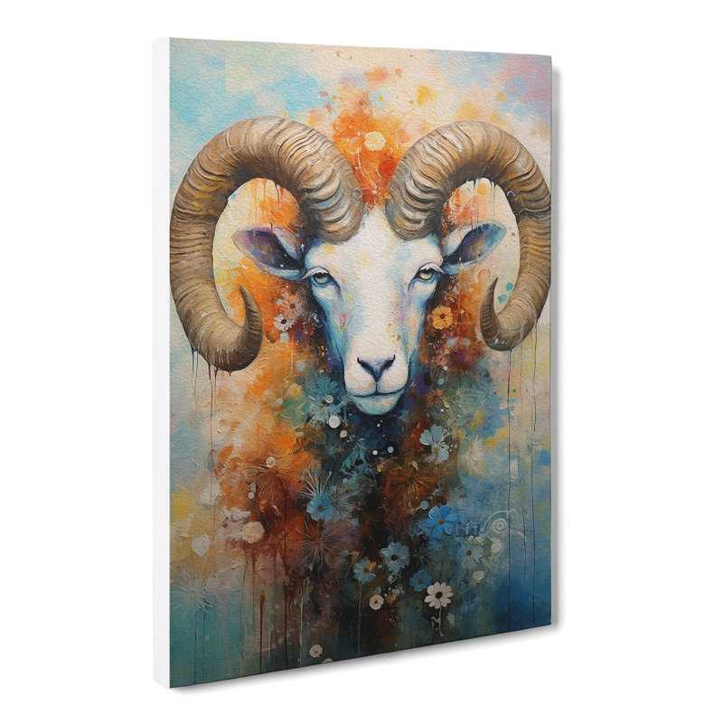 Aries Zodiac Impressionism No.2 - Wrapped Canvas, 76cm H x 50cm W x 3cm D